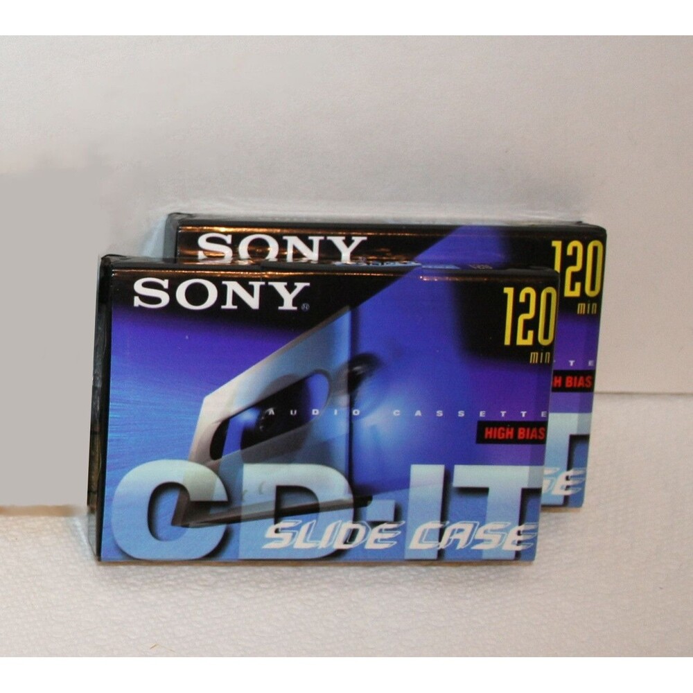 (2) Vintage Sony CD-IT 120 Cassette Tapes Type II High Bias Slide Case NOS